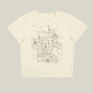 TAYLOR SWIFT long live speak now castle dragons babydoll tee cream size L